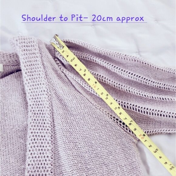 Vintage Y2K Costa Blanca Tie Waist Puff Sleeve Cardigan- Light Taupe/Lilac- XS - Picture 13 of 16